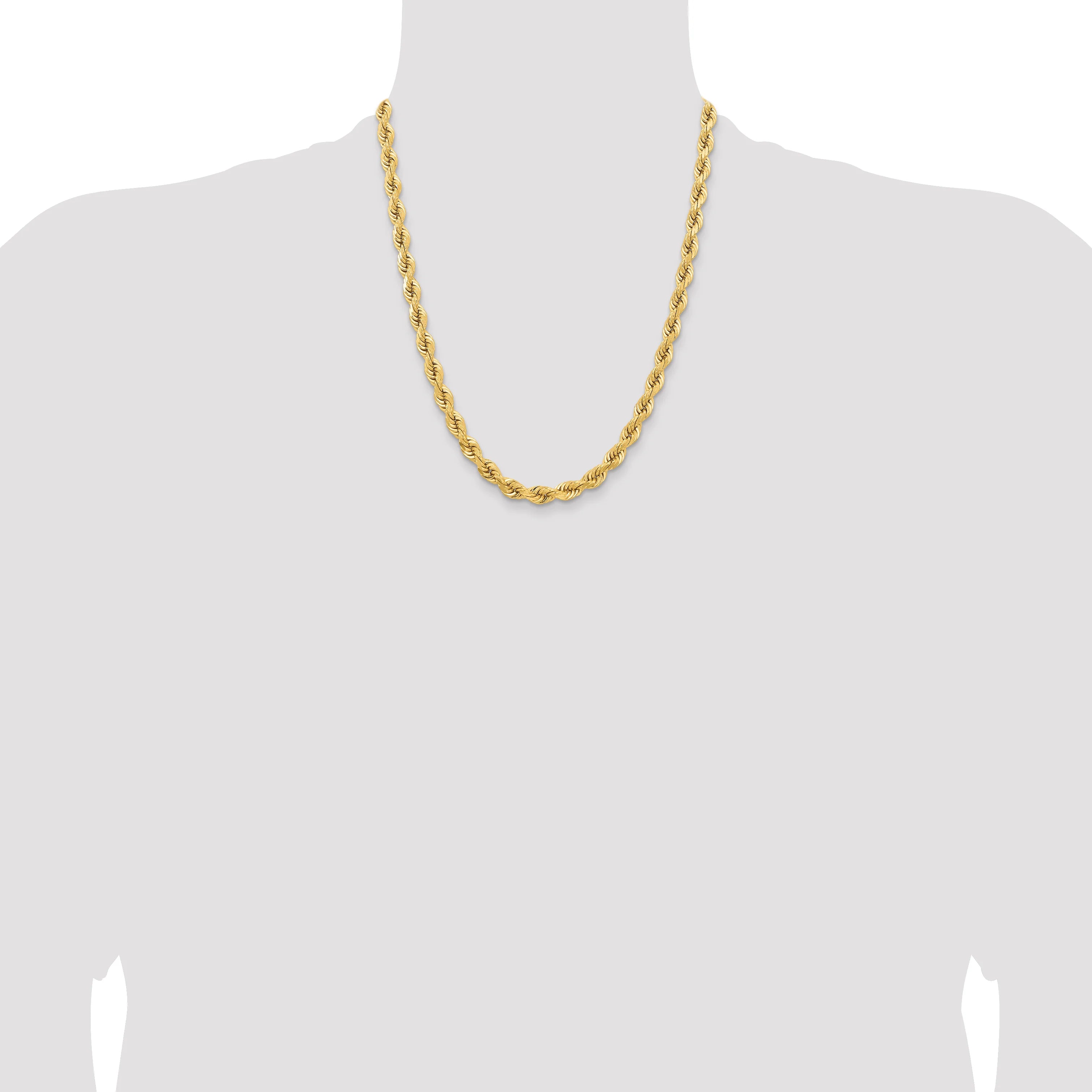 14K 6MM GOLD VERMEIL ROPE CHAIN DC