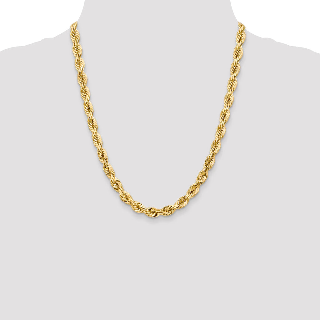 14K 7MM GOLD VERMEIL ROPE CHAIN DC Daniel Jeweler