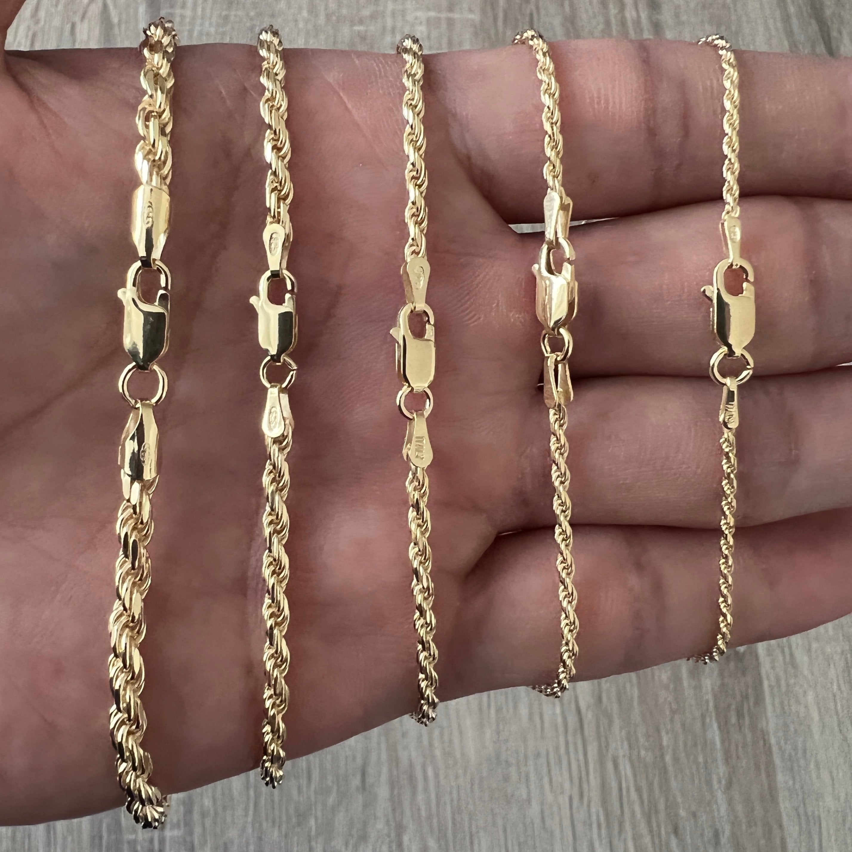 3mm Rope 14K Gold Vermeil 925 Chain DC