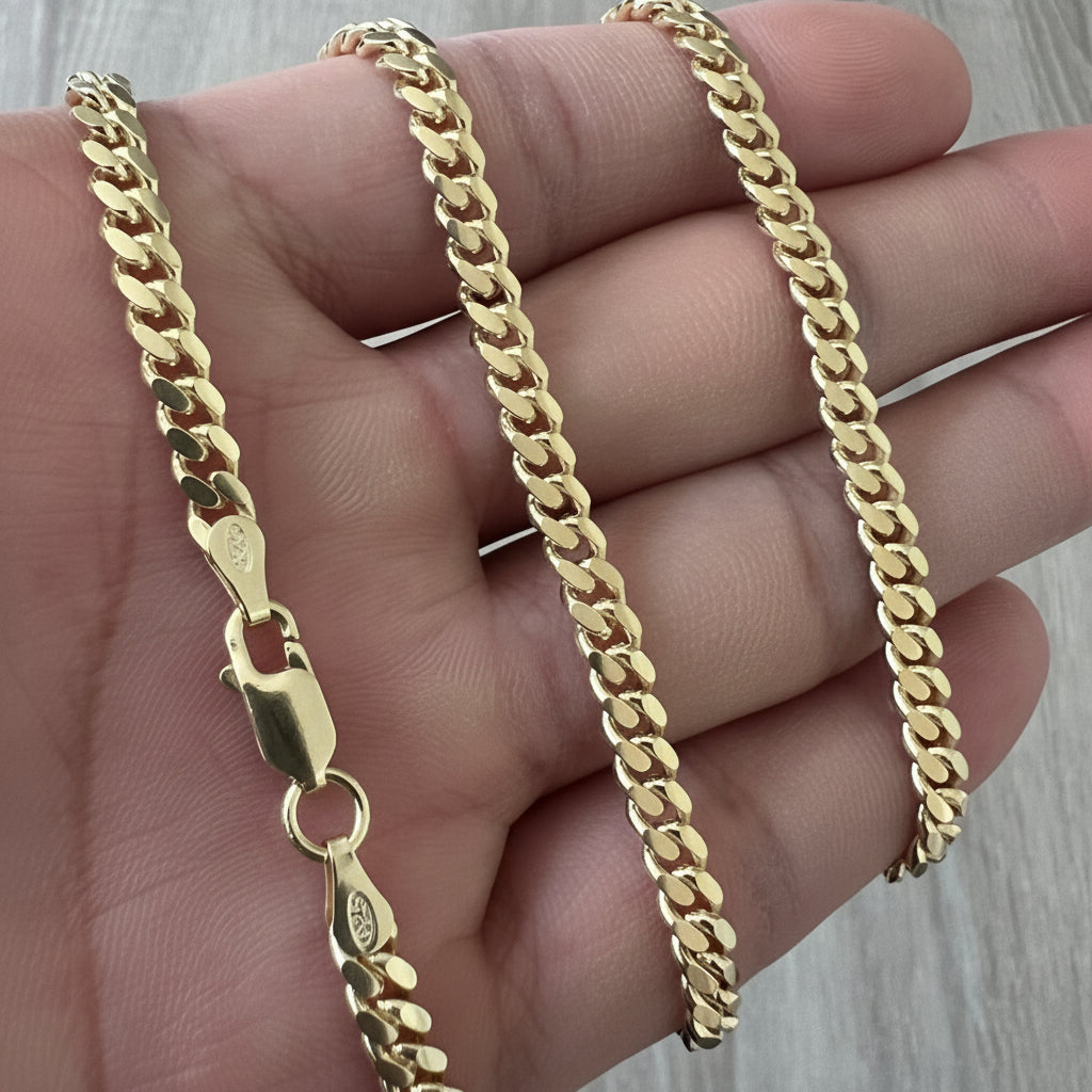 4mm Miami Cuban 14K Gold Necklace