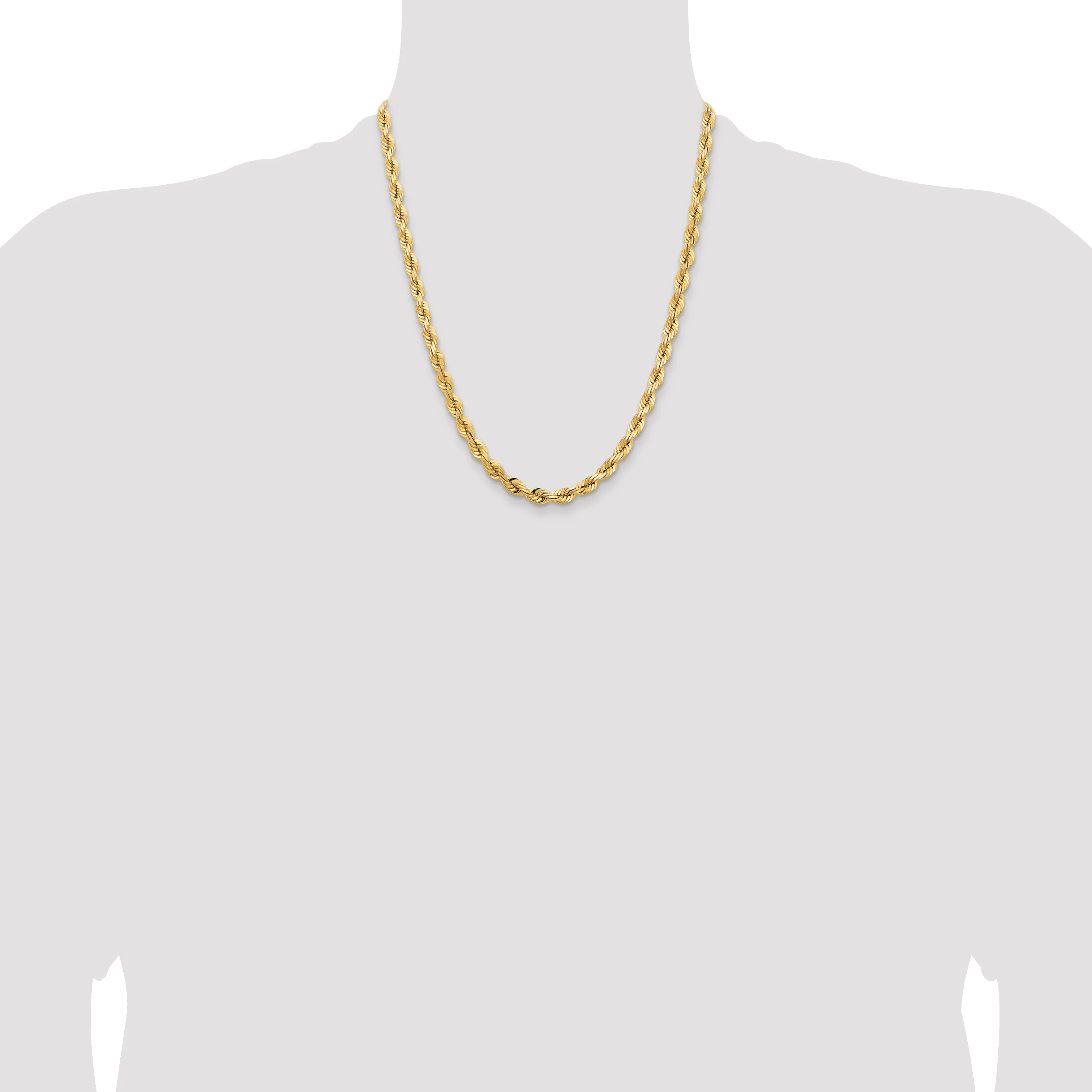 14K 5MM GOLD VERMEIL ROPE CHAIN DC