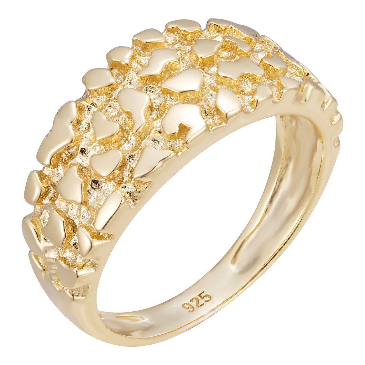 Nugget Sleek Plain 14K Gold Vermeil 925 Ring