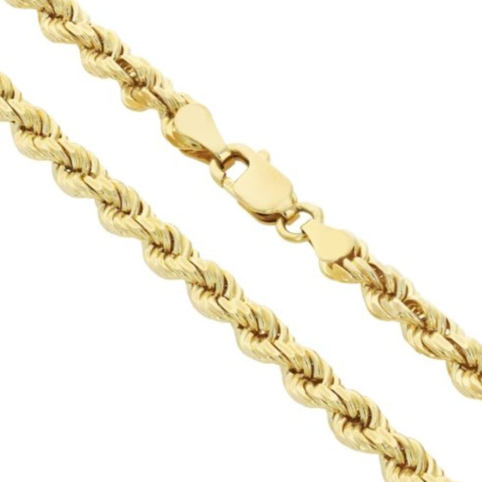 14K 5MM GOLD VERMEIL ROPE CHAIN DC
