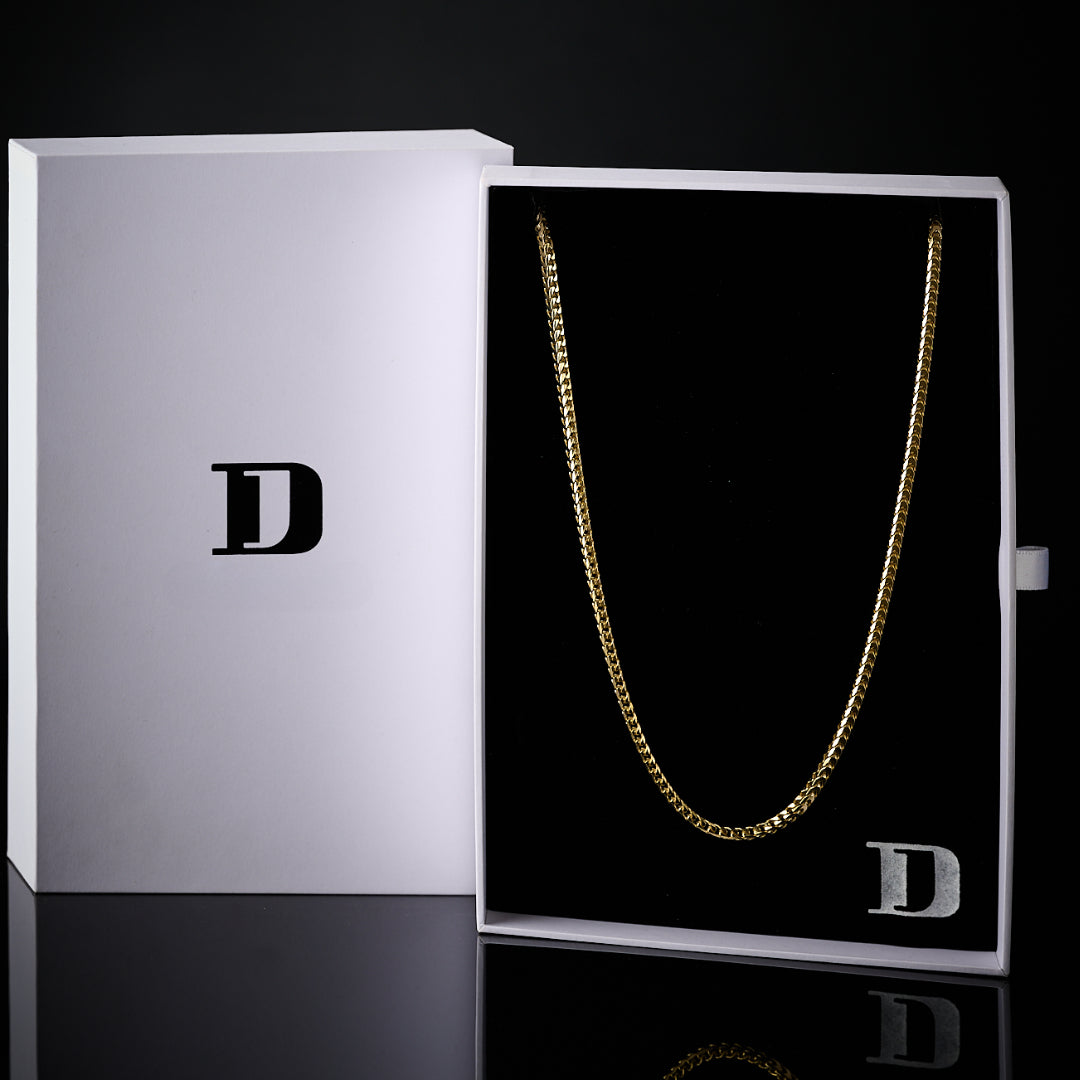 3mm gold 14k vermeil franco necklace chain daniel jeweler italy