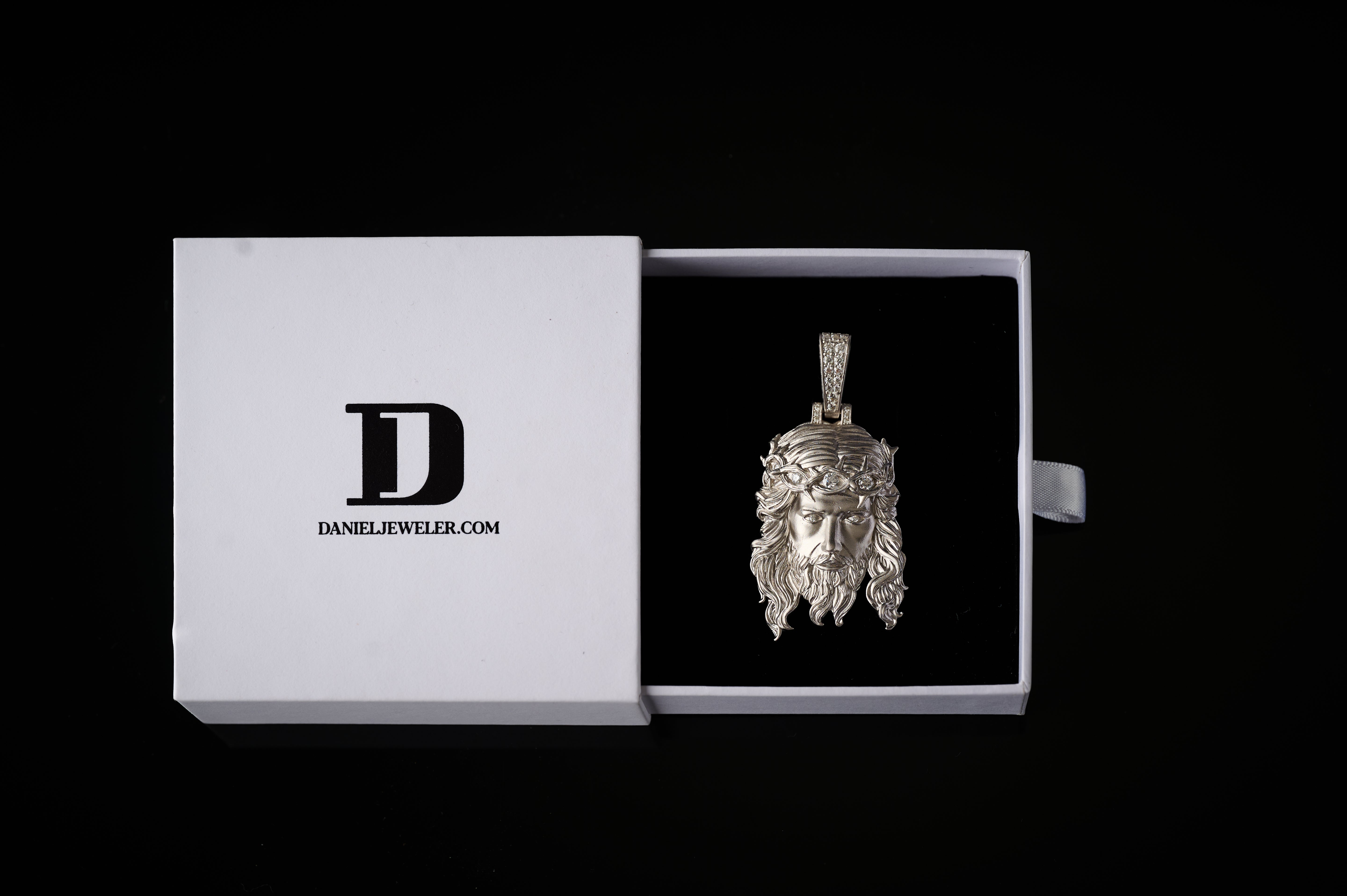 Moissanite Jesus Piece Pendant Matte Finish