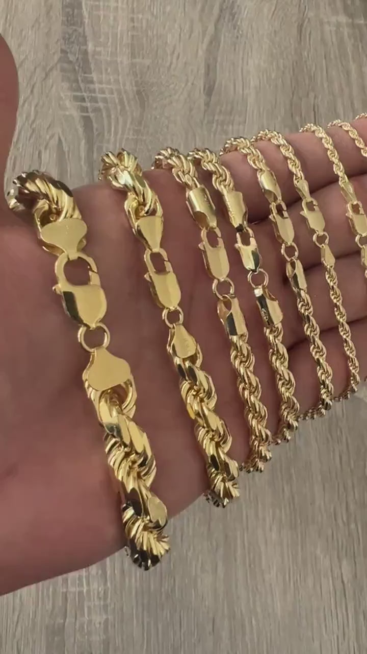 Gold Diamond Cut Rope Chains | Genuine Gold Jewelry 14kt / 2mm / 18