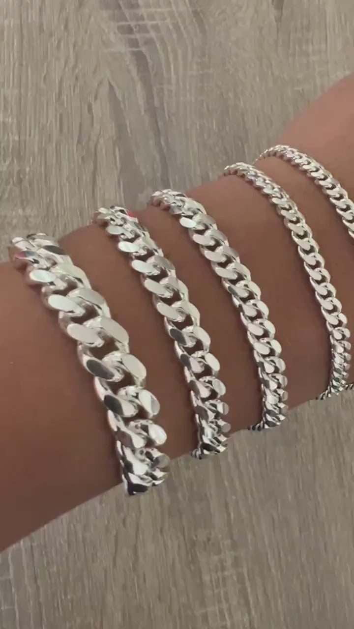 Curb Link Bracelet in Sterling Silver, Extra Large