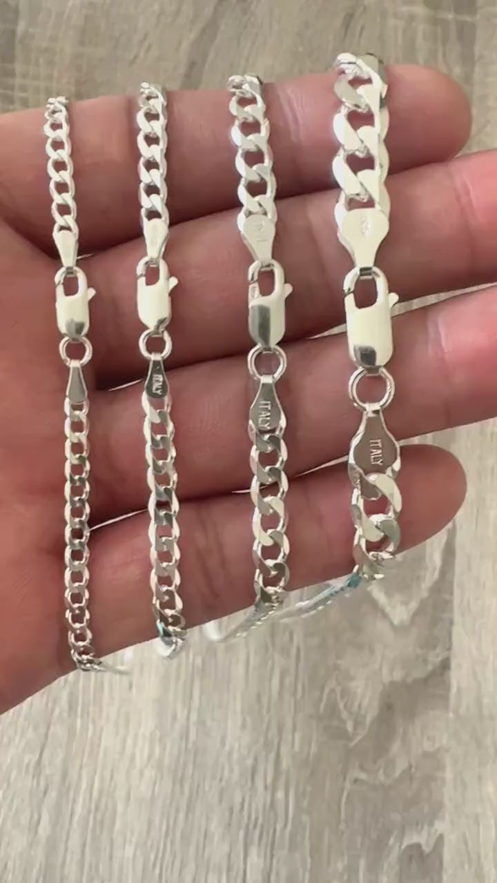 925 Solid Cuban Sterling Silver Cuban Chain Real Heavy Curb Necklace M Daniel Jeweler