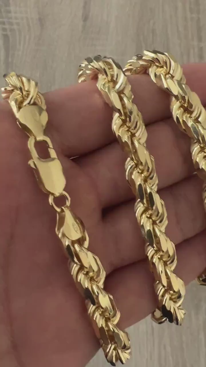 Gold Diamond Cut Rope Chains | Genuine Gold Jewelry 14kt / 2mm / 18