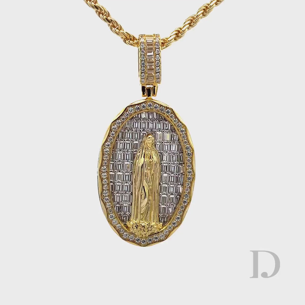 Diamond virgin mary necklace hotsell