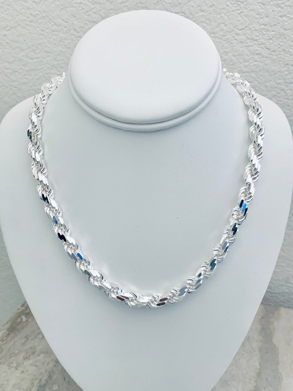 8mm 925 Mariner Sterling Silver Solid Chain Necklace Diamond Cut High –  Daniel Jeweler