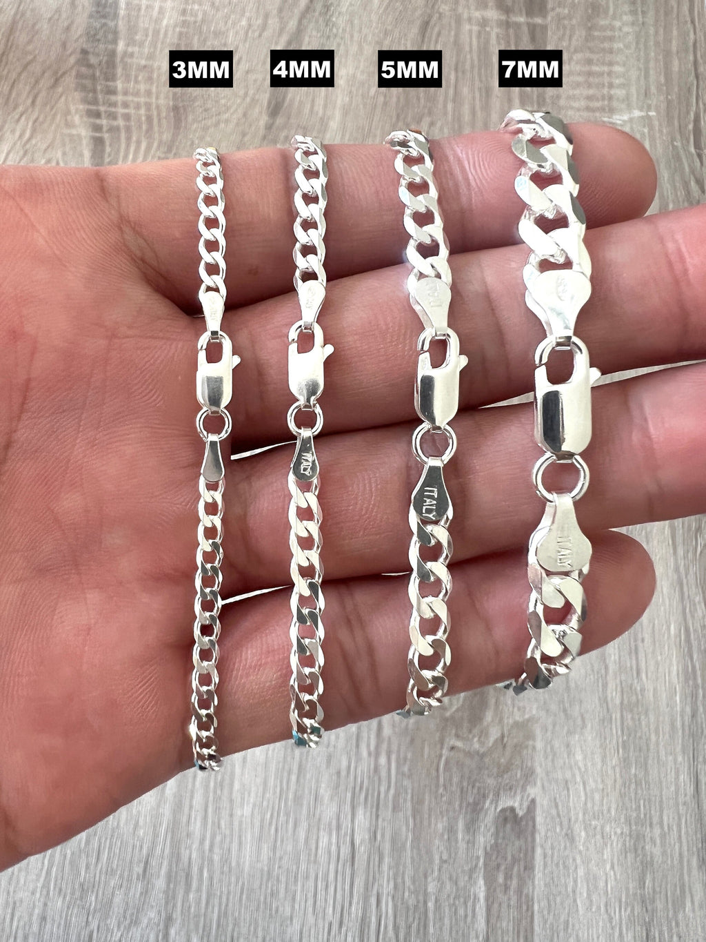 Silver Bracelet Chain 5mm Cuban Link Chain, Silver Bracelet Men