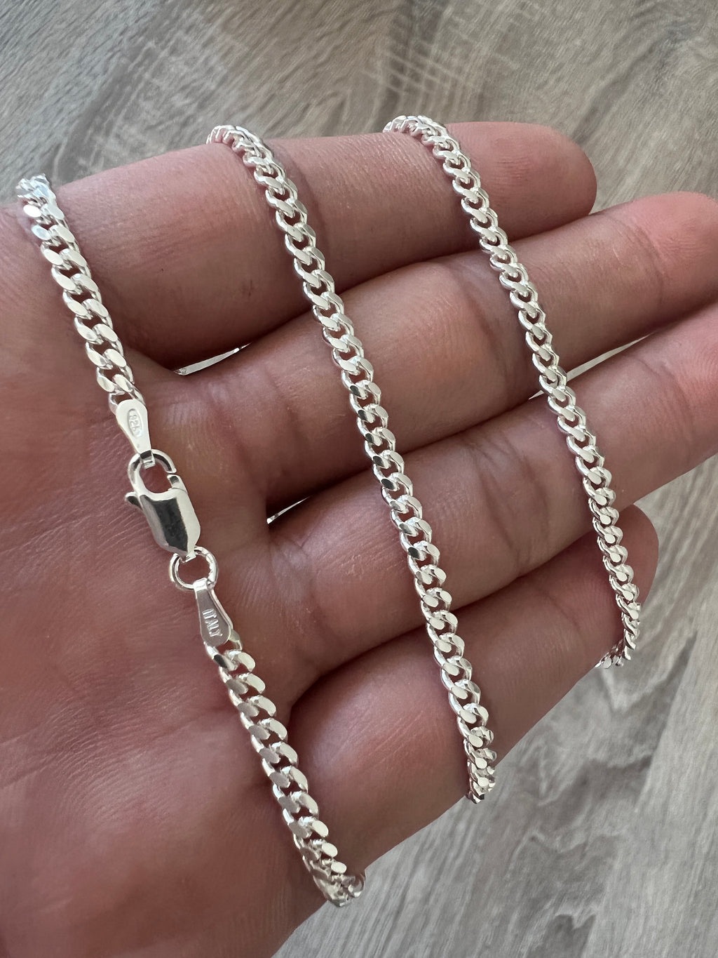 Solid Sterling Silver Micro Cuban Chain