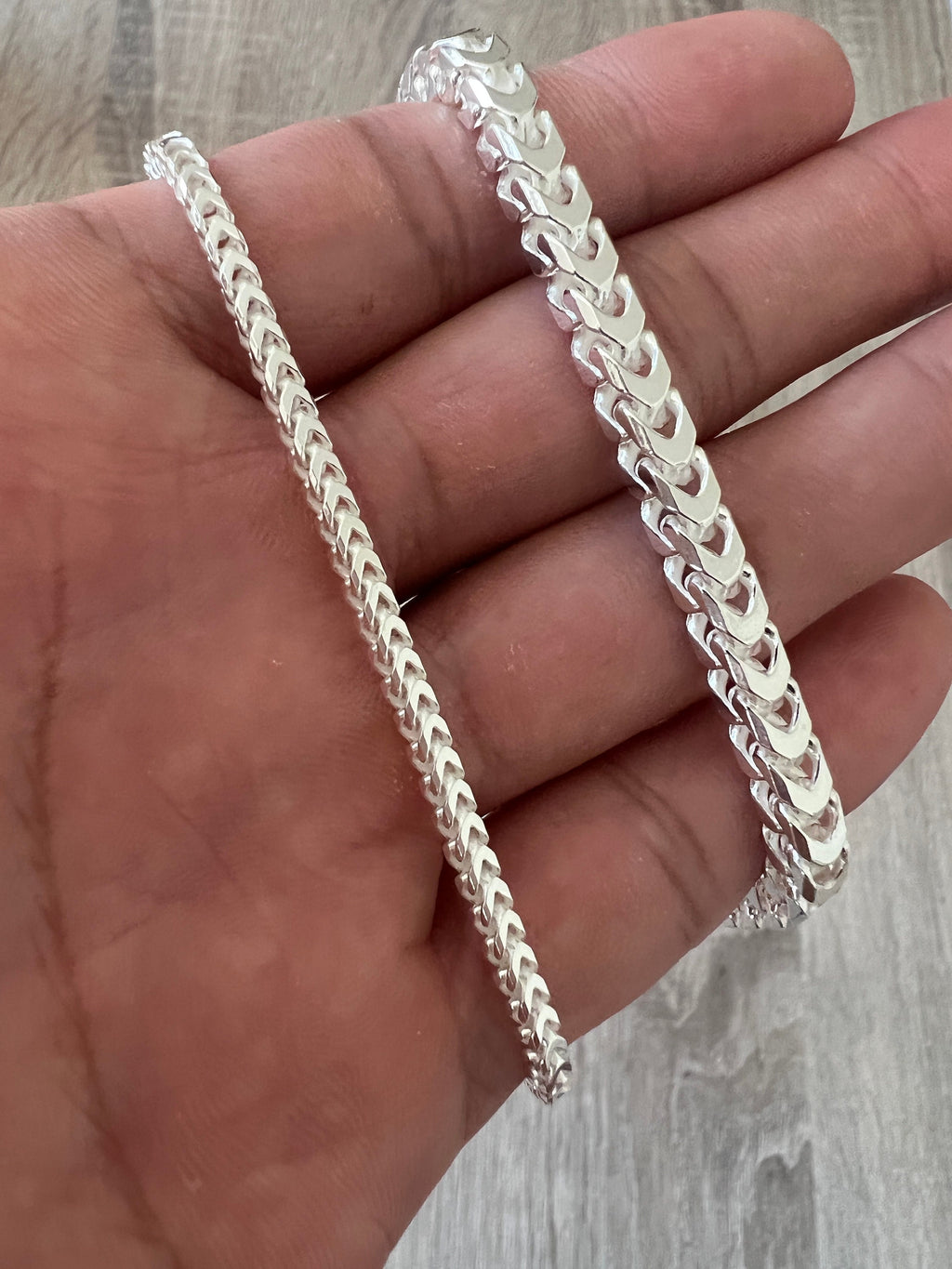 925 Sterling Diamond Cut Silver Cuban Link Chain Necklace (Clasp 5