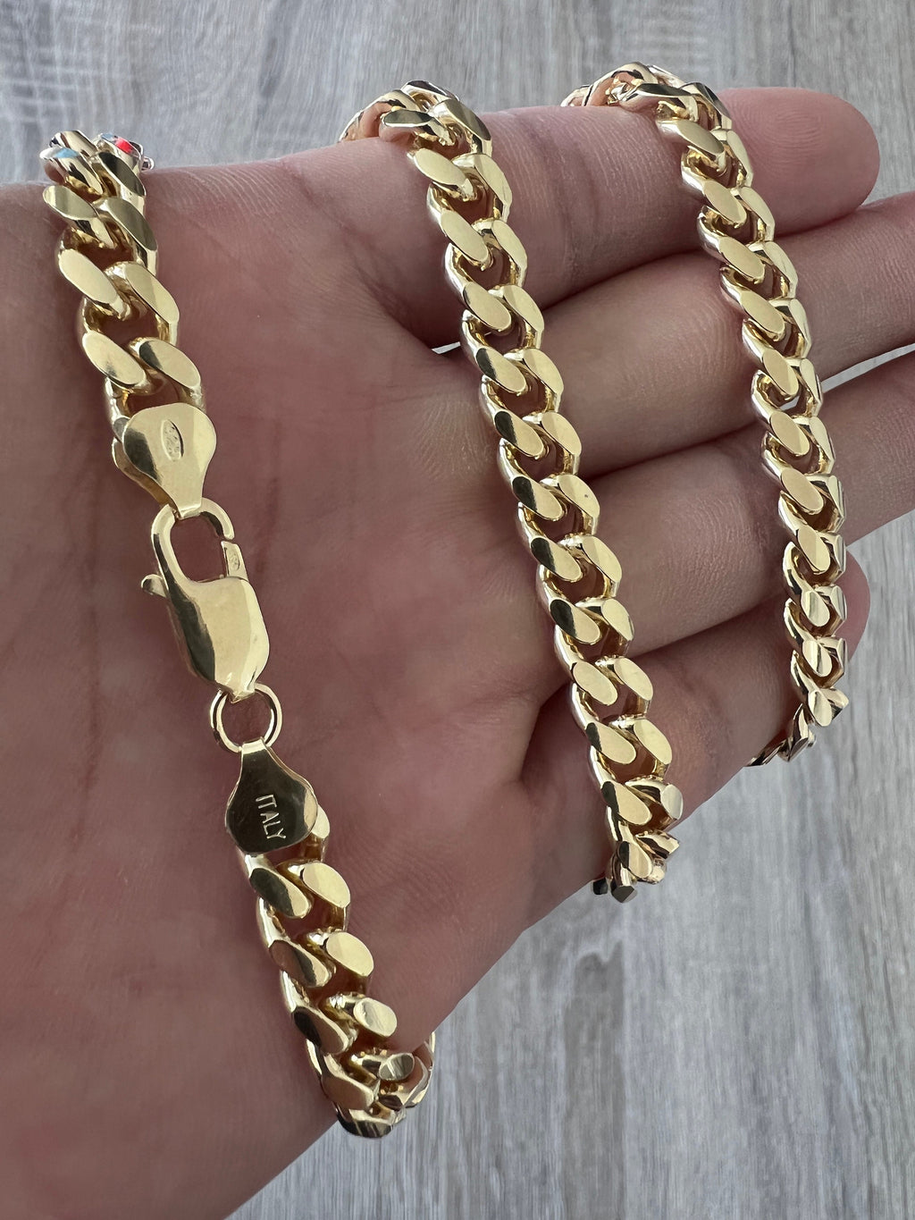 Silver Mens Bracelet Chain 8mm Cuban Link Chain Bracelet Mens -  Canada