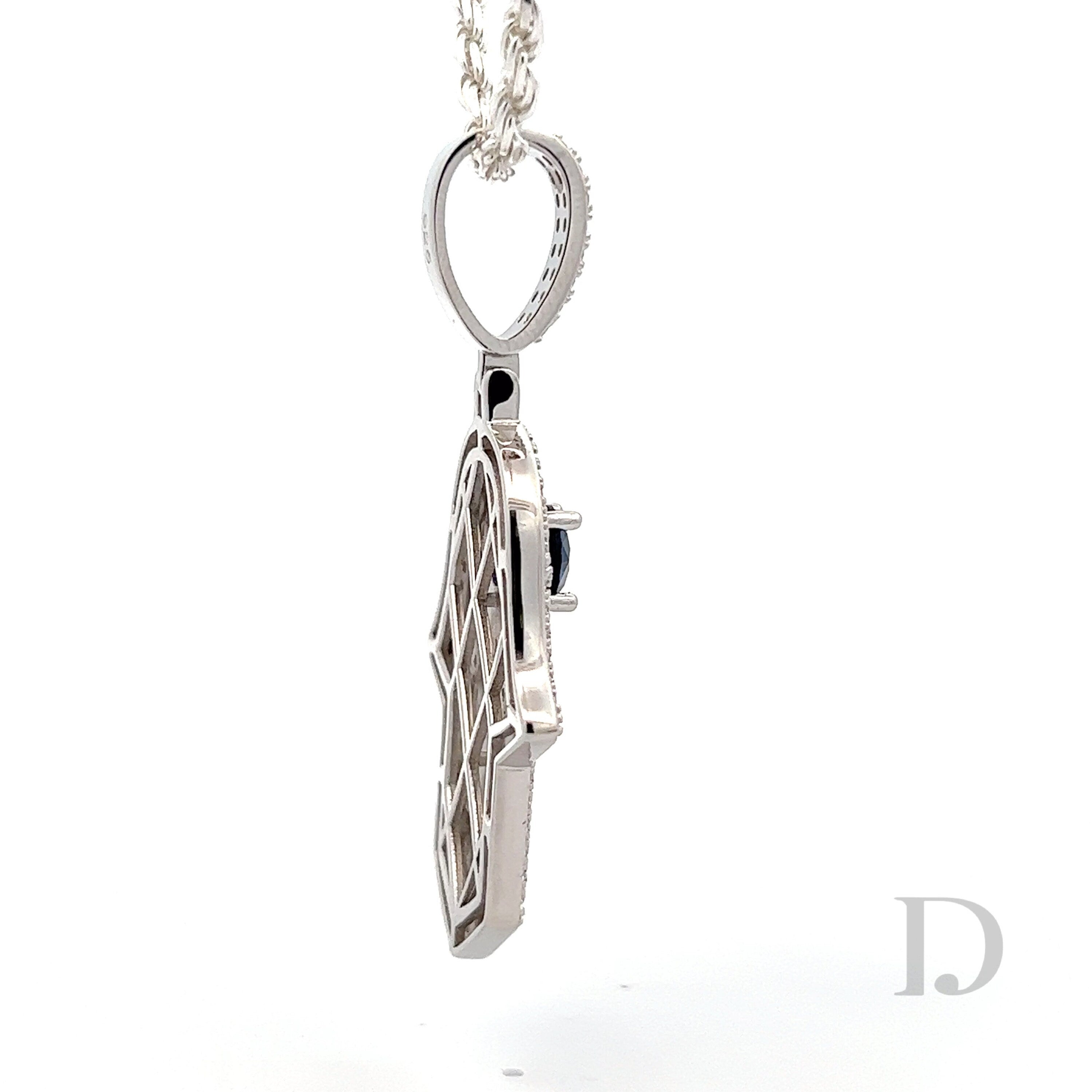 925 Sterling Silver Hamsa Hand Evil Eye Diamonds Iced Stones Religious Hand of Fatima Symbolic Symbol