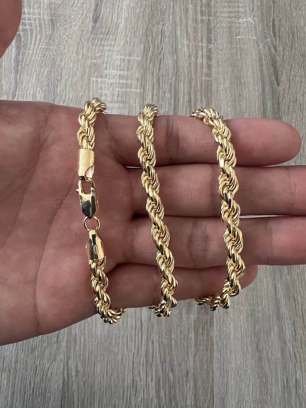 5mm - 11mm Rope 14K Gold Vermeil Over Solid 925 Sterling Silver Chain –  Daniel J