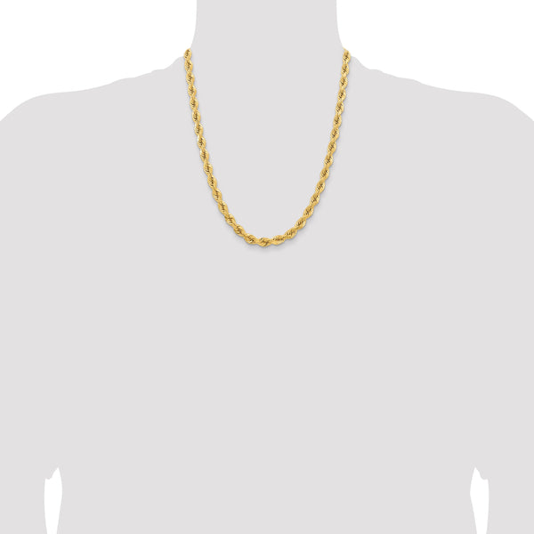14K 6MM GOLD VERMEIL ROPE CHAIN DC