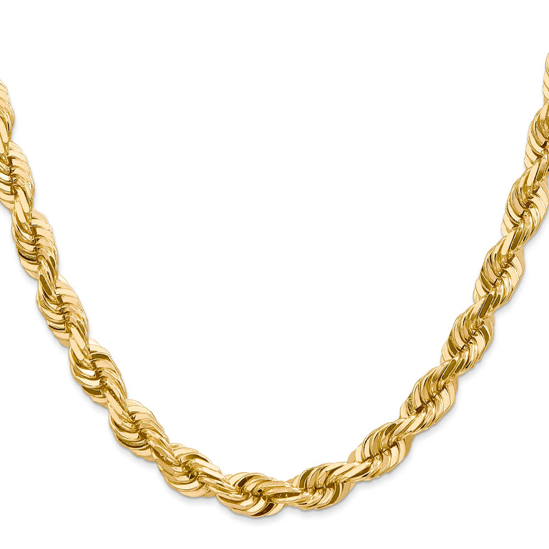 14K 7MM GOLD VERMEIL ROPE CHAIN DC
