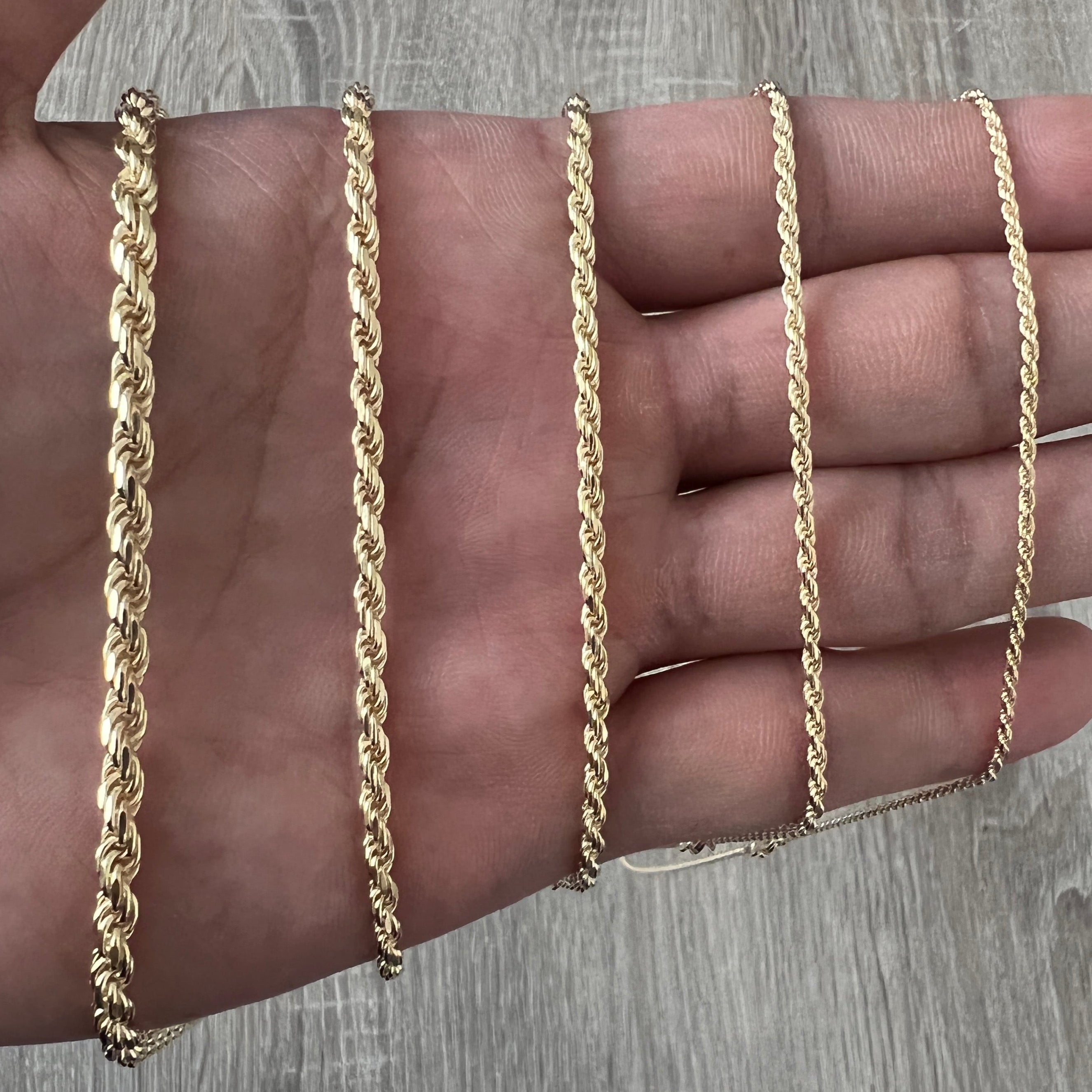 14K 3MM ROPE GOLD VERMEIL CHAIN