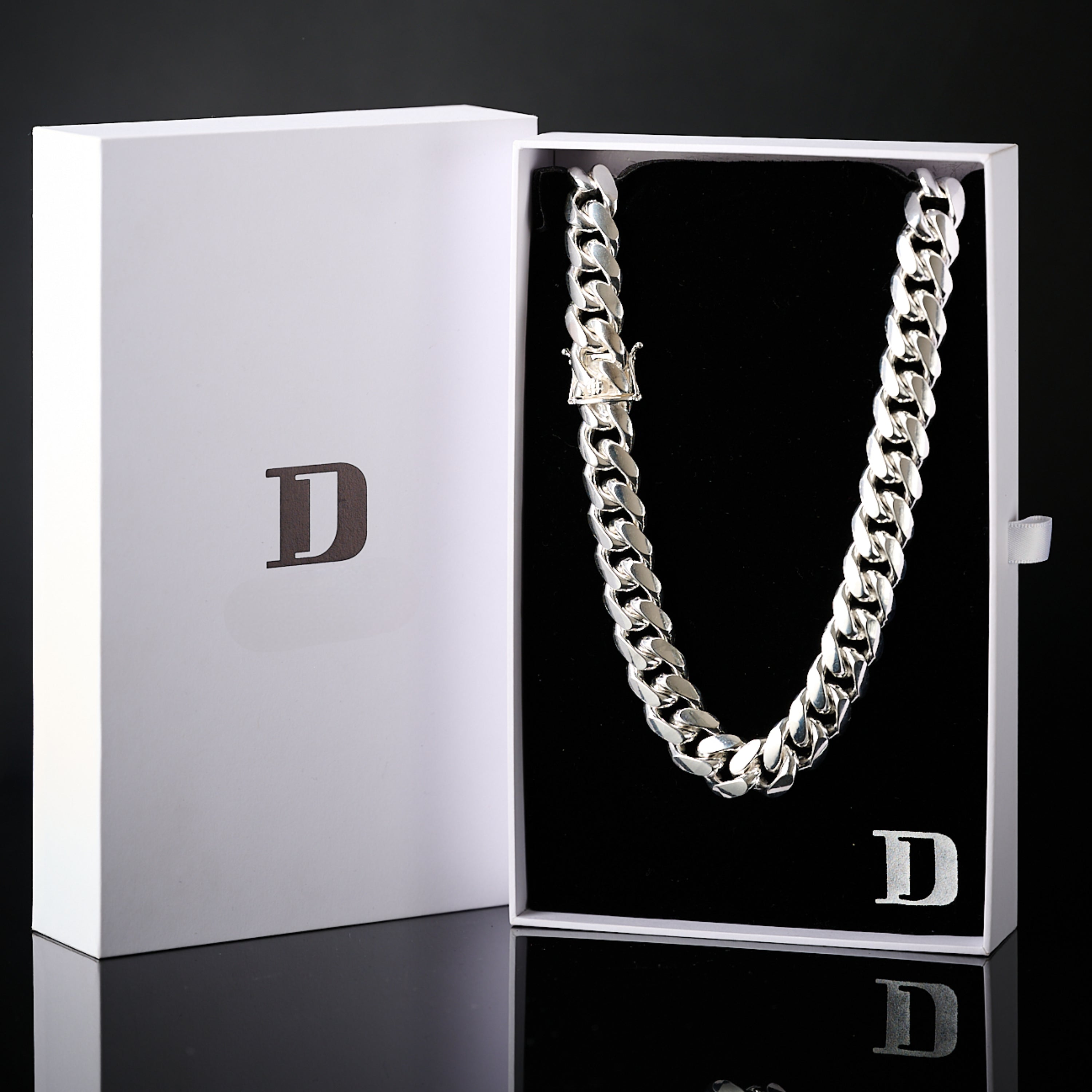 16mm Miami Cuban Box Lock Necklace 16mm Miami Cuban Box Lock Necklace