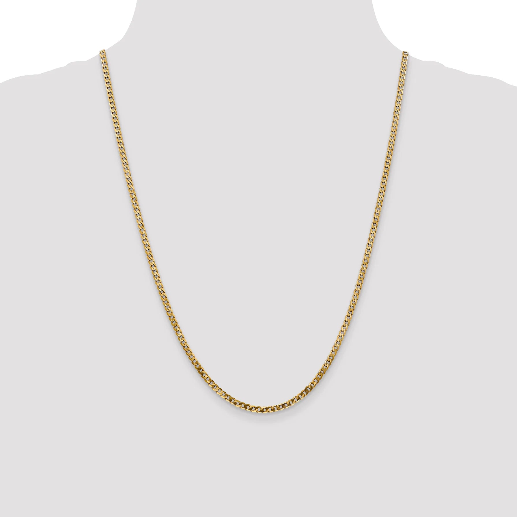 2.5mm Miami Cuban 14K Gold Lobster Necklace