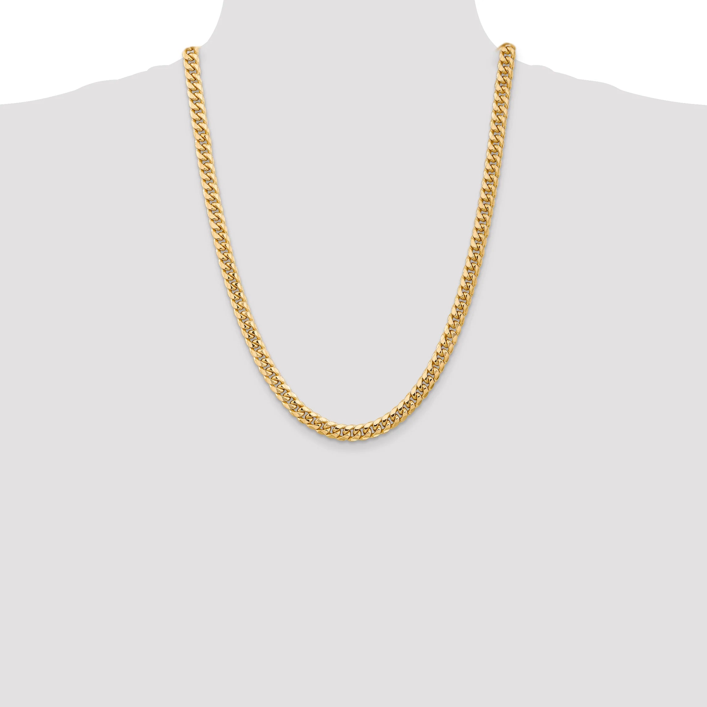 6mm Miami Cuban 14K Gold Lobster Necklace