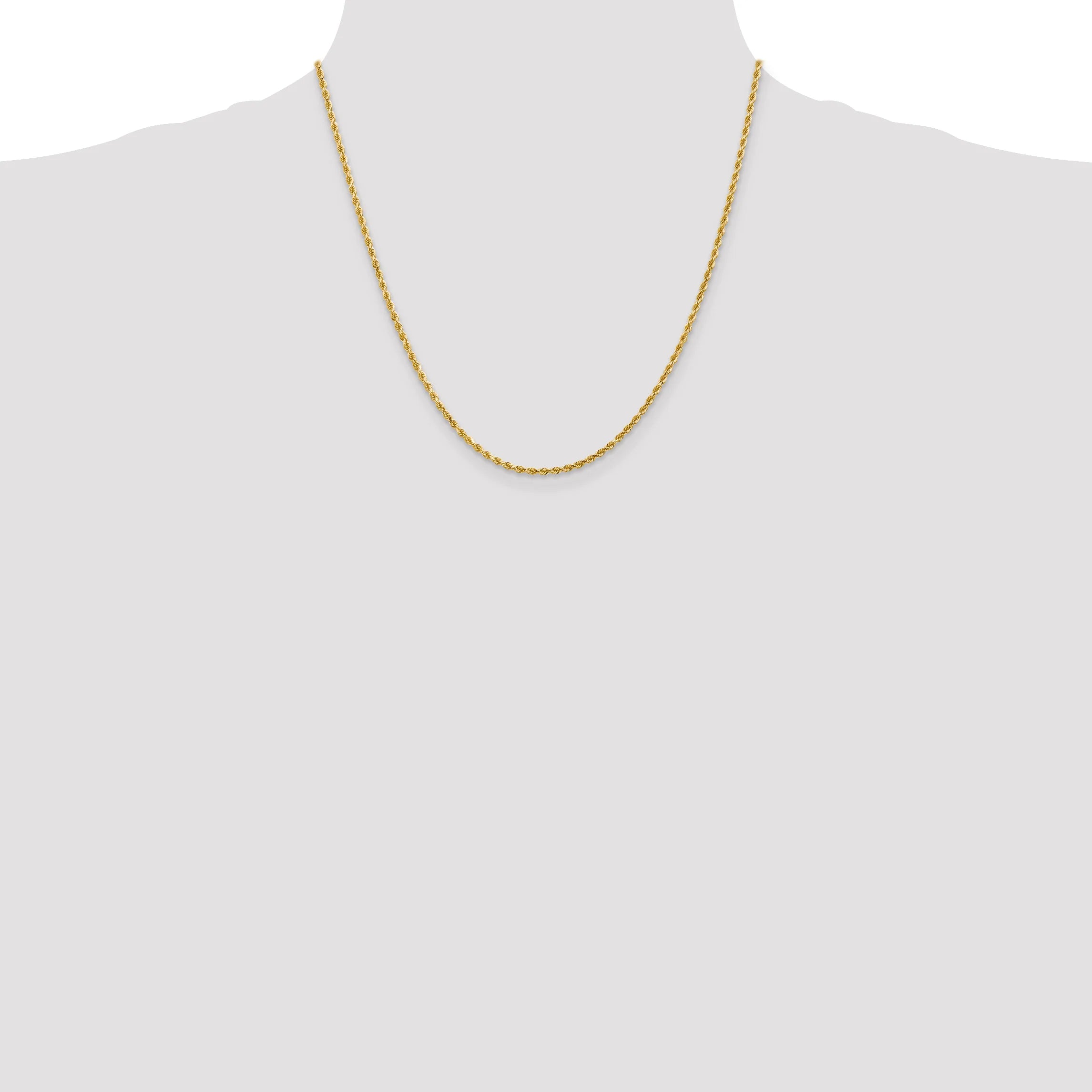 14K 2MM GOLD VERMEIL ROPE CHAIN DC