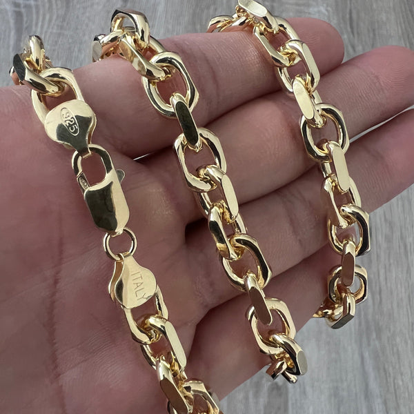 8mm Cable 14K Gold Necklace