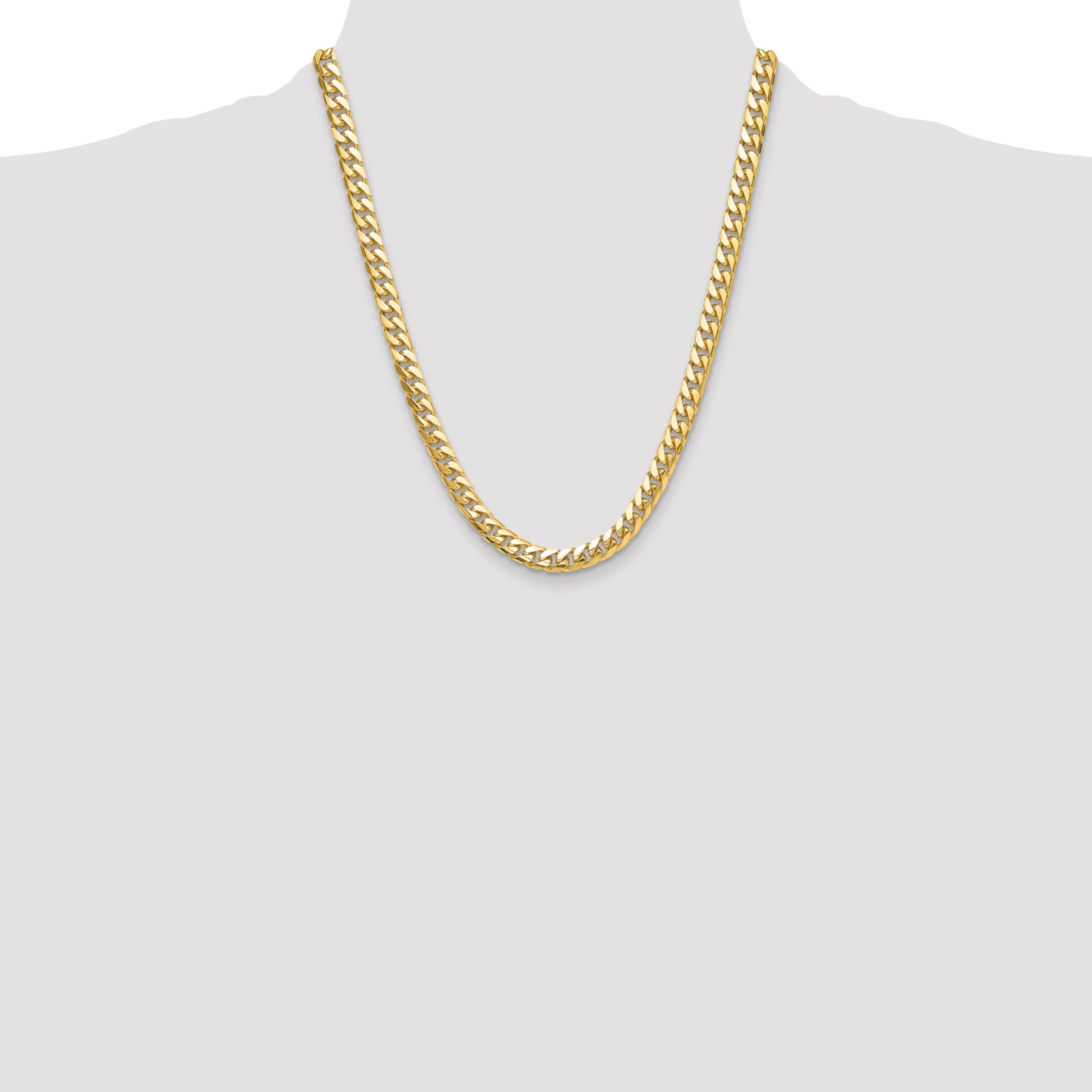 8mm Miami Cuban 14K Gold Lobster Necklace