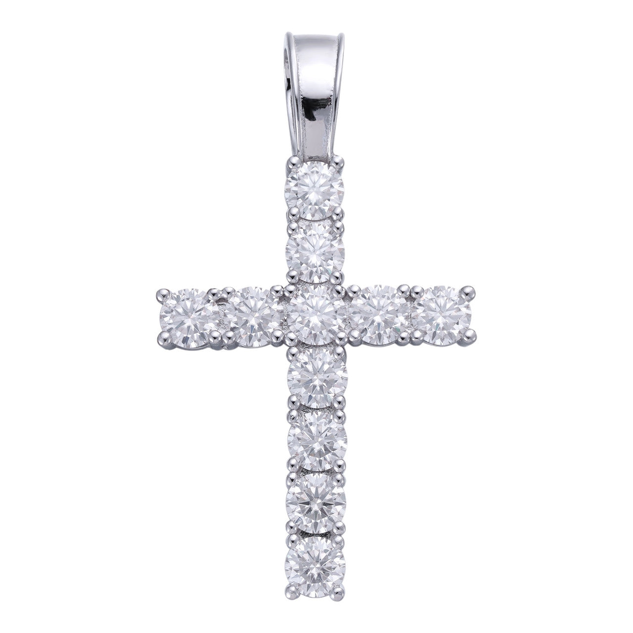 Moissanite Cross Religious Pendant Large