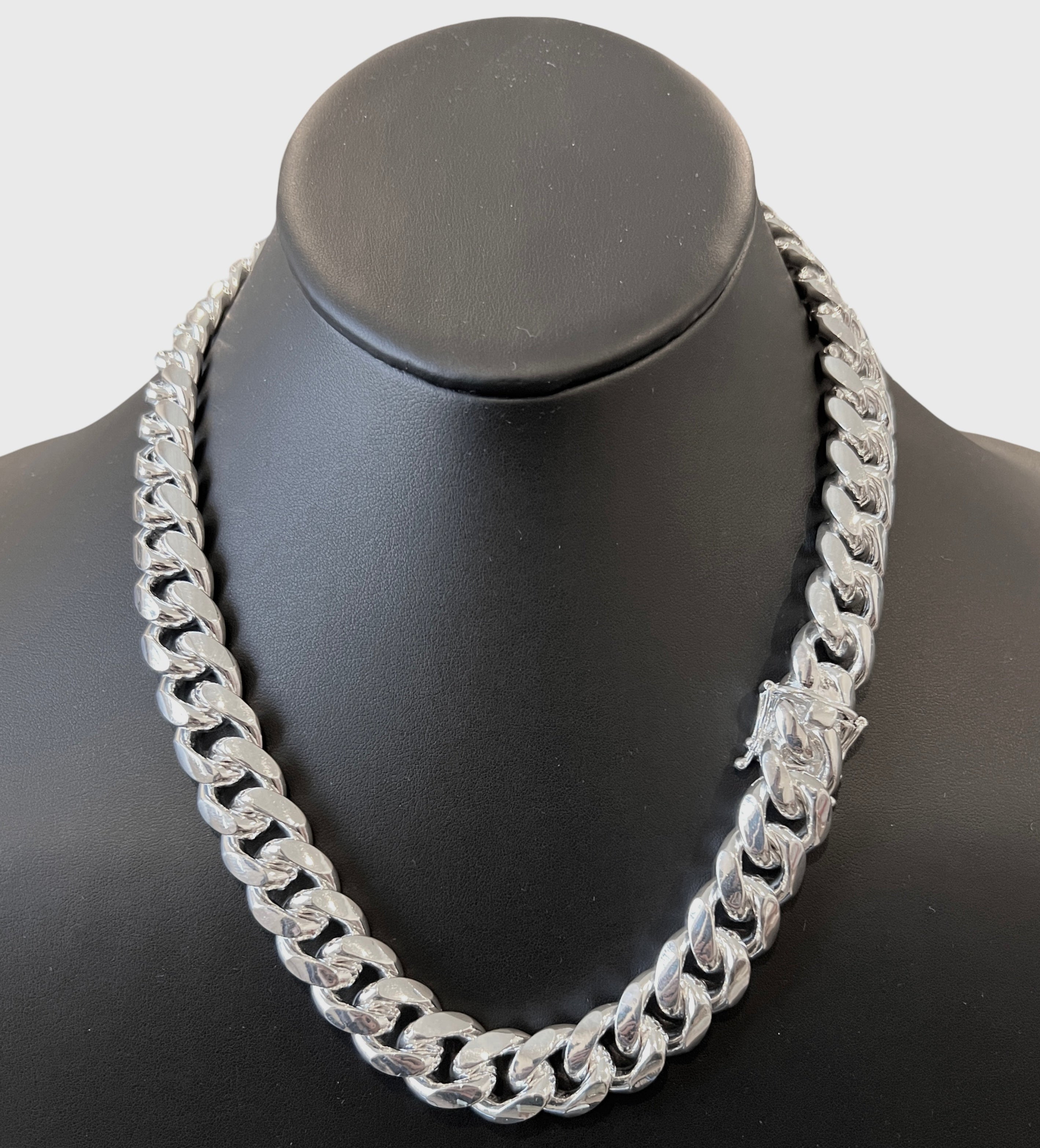 16mm Miami Cuban Box Lock Necklace 16mm Miami Cuban Box Lock Necklace