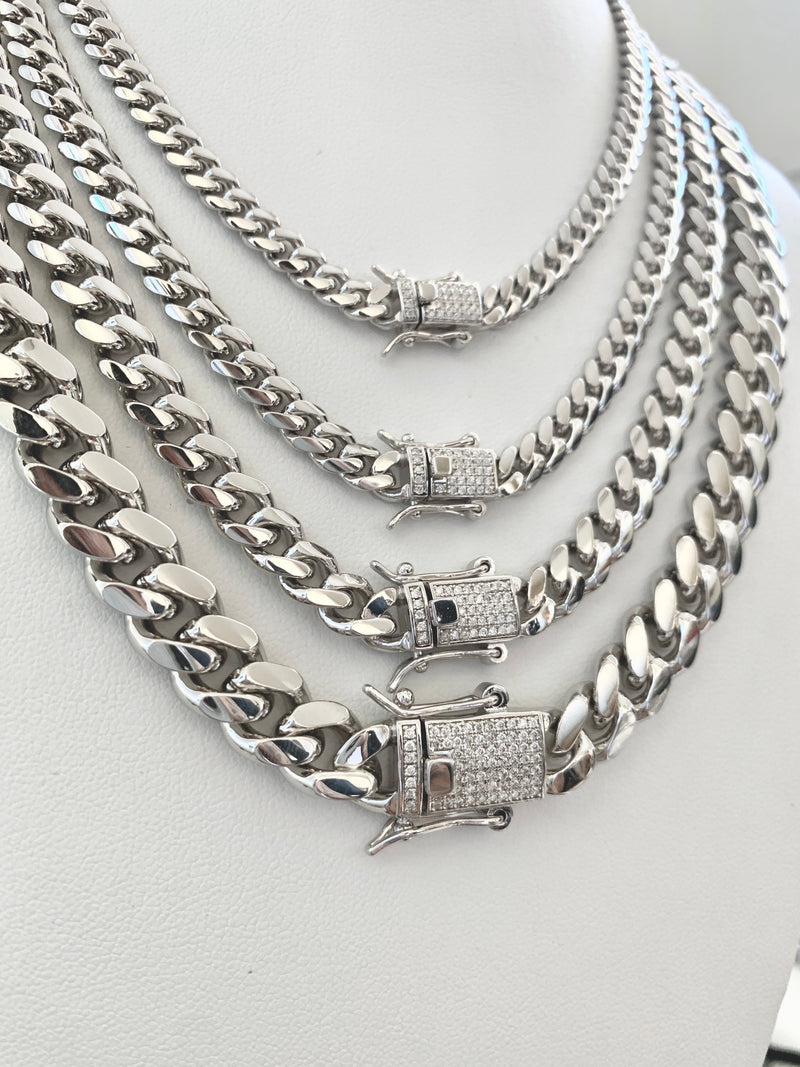 6mm Miami Cuban Moissanite Box Lock Necklace
