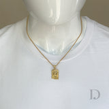 Moissanite Baguette Jesus Piece 14K Gold Pendant