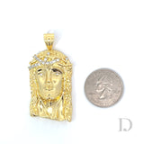 Moissanite Baguette Jesus Piece 14K Gold Pendant