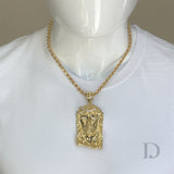 Moissanite Baguette Jesus Piece 14K Gold Pendant