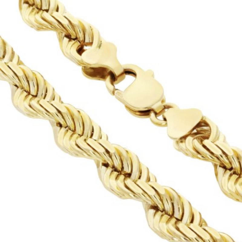 14K 8MM GOLD VERMEIL ROPE CHAIN DC