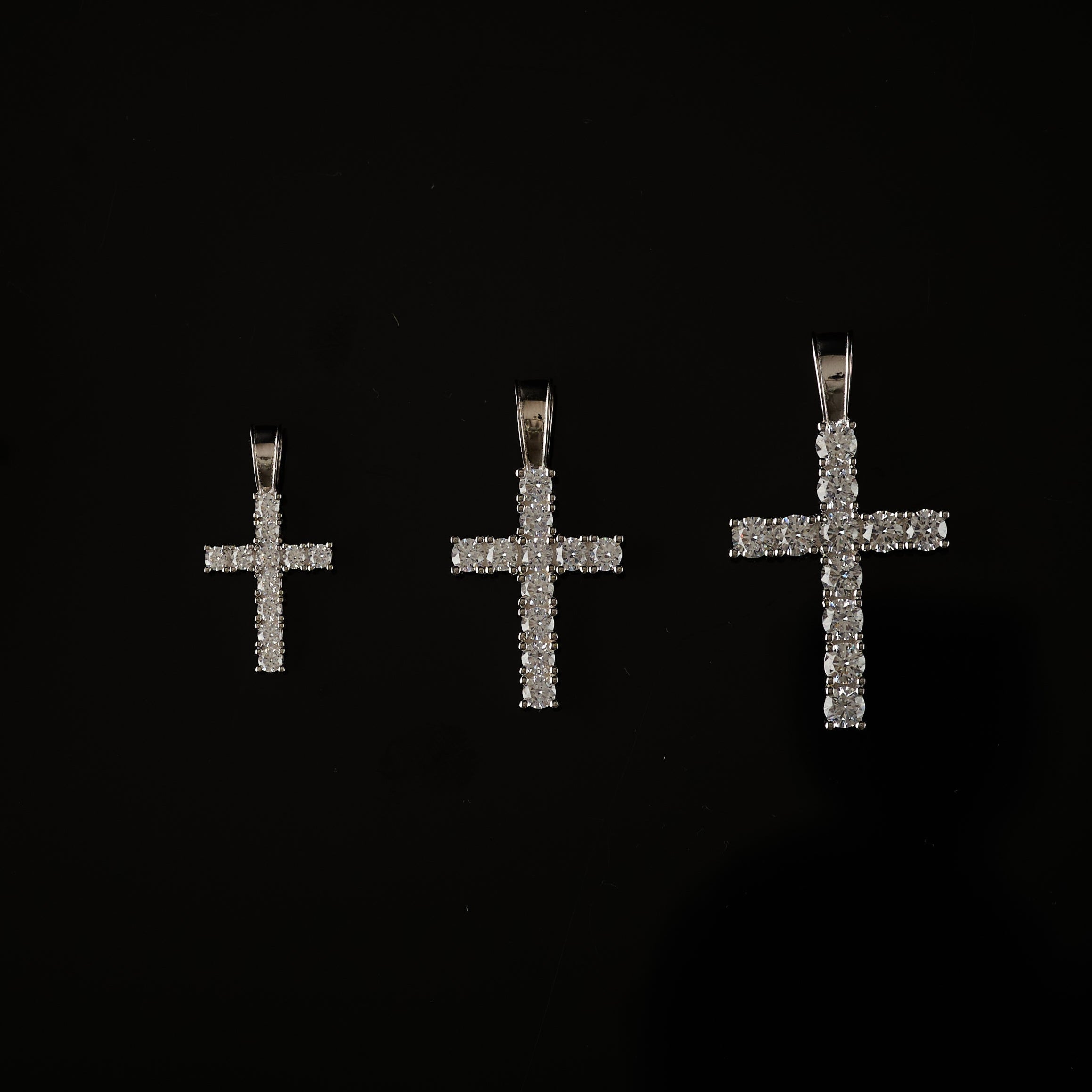Moissanite Cross Religious Pendant Small