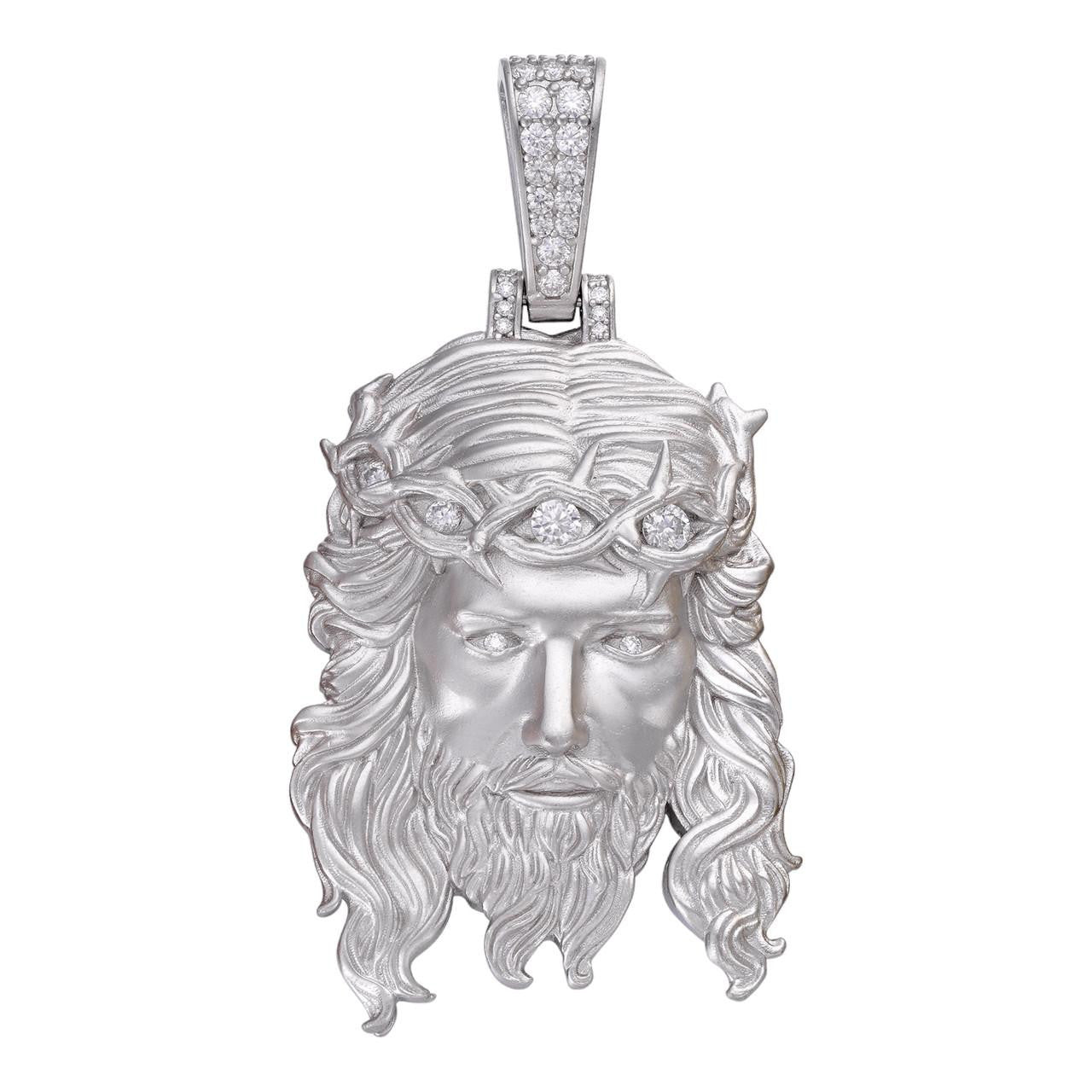 Moissanite Jesus Piece Pendant Matte Finish
