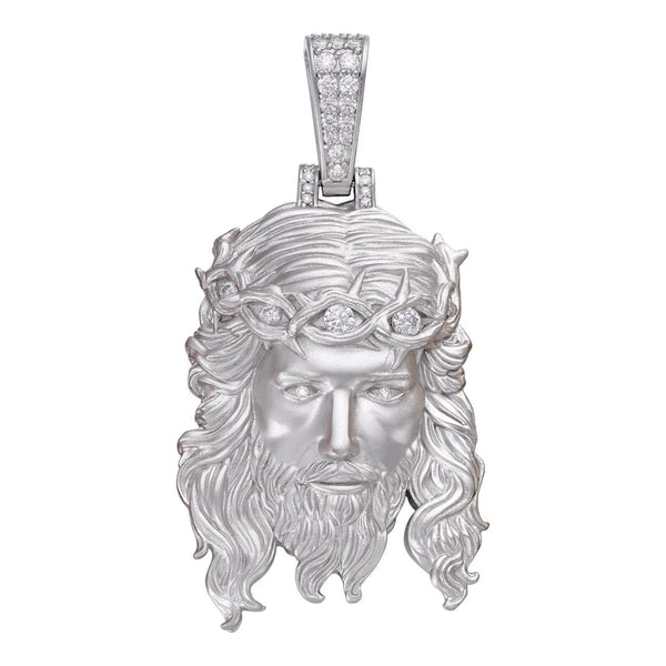 Moissanite Jesus Piece Pendant Matte Finish