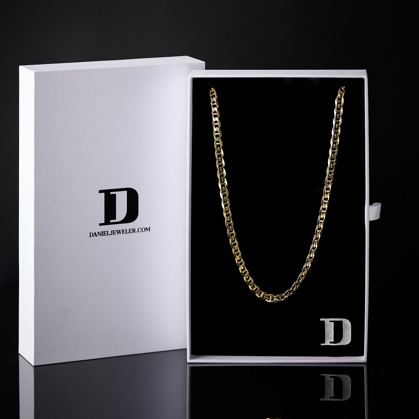 6mm 14K Gold Mariner Chain