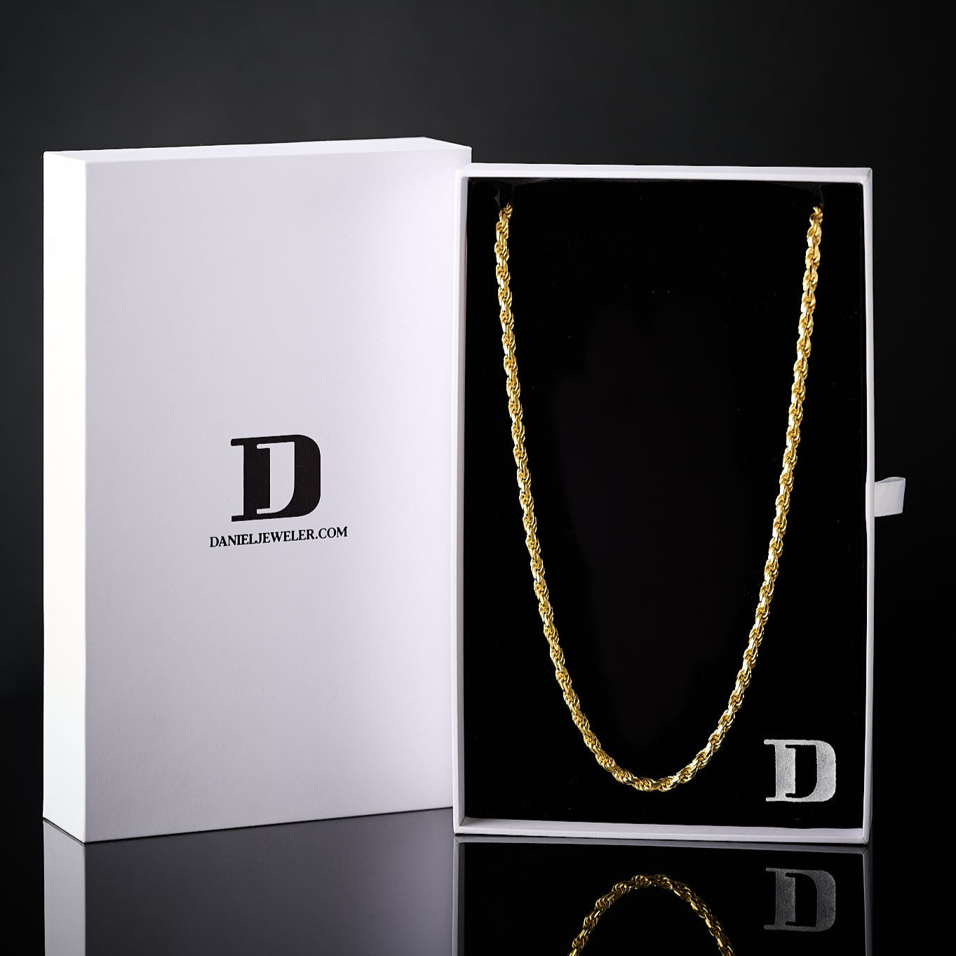 14K 4MM GOLD VERMEIL ROPE CHAIN DC