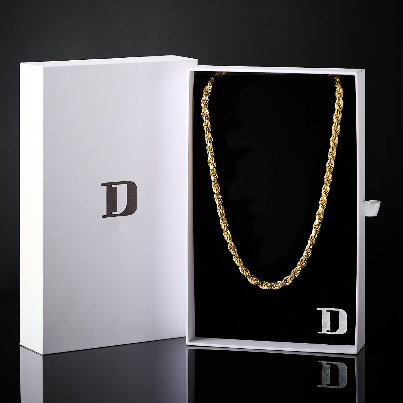 14K 6MM GOLD VERMEIL ROPE CHAIN DC