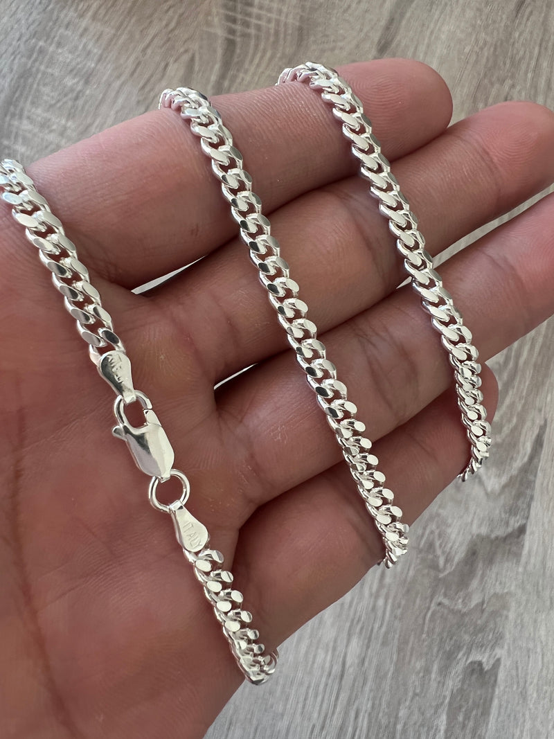 5mm 925 Solid Miami Cuban Sterling Silver Chain Real Heavy Curb Necklace  Men's Women's Unisex 7, 7.5, 8, 18, 20, 22, 24, 26, 30