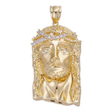 Moissanite Baguette Jesus Piece 14K Gold Pendant