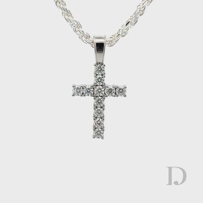 925 Sterling Silver Moissanite Cross Religious Pendant Iced Diamond GRA certified stones Jesus MEDIUM