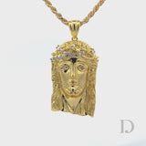 Moissanite Baguette Jesus Piece 14K Gold Pendant