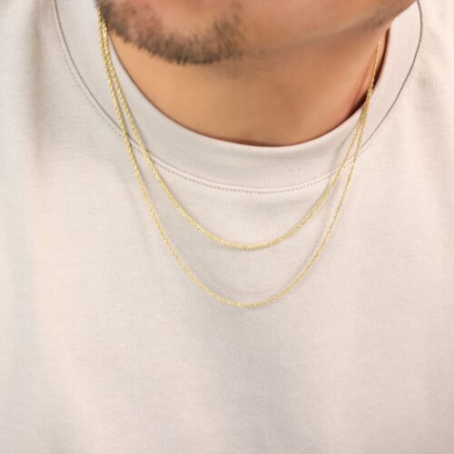 14K 1.5MM GOLD VERMEIL ROPE CHAIN DC