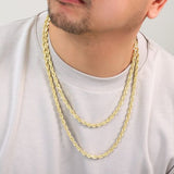 14K 6MM GOLD VERMEIL ROPE CHAIN DC