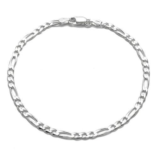 Classic Sterling Silver Figaro Chain Bracelet in 3mm (Gauge 080) width. Available in 7" and 8" Lengths Handcrafted 925 Link